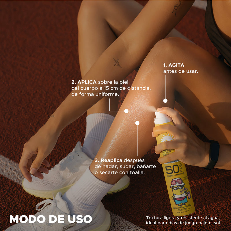 Protector Solar Minions Bruma Seca FOTOSUN UV 100 a SPF 50+ Spray 200ML