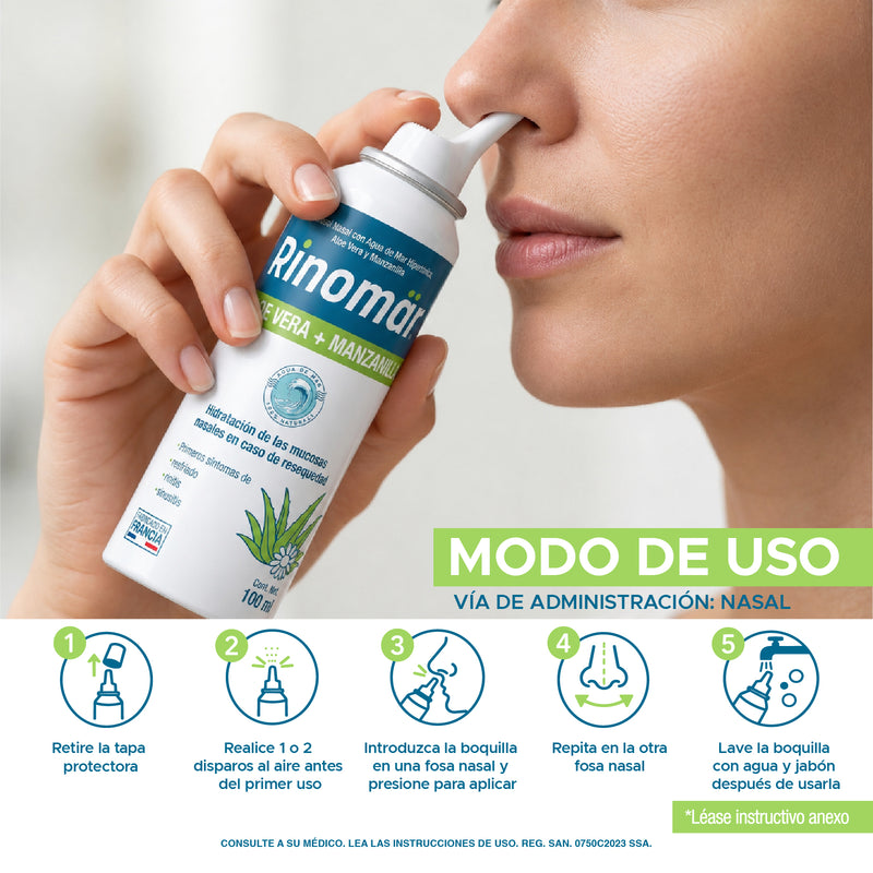 Rinomär® Aloe Vera + Manzanilla Spray Nasal | Hidratación y Alivio para la Resequedad Nasal