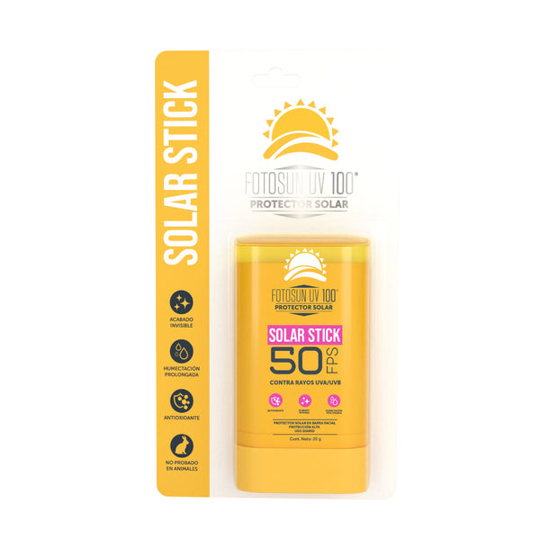 Solar Stick Fotosun UV100 FPS 50+ Acabado invisible Luz Azul