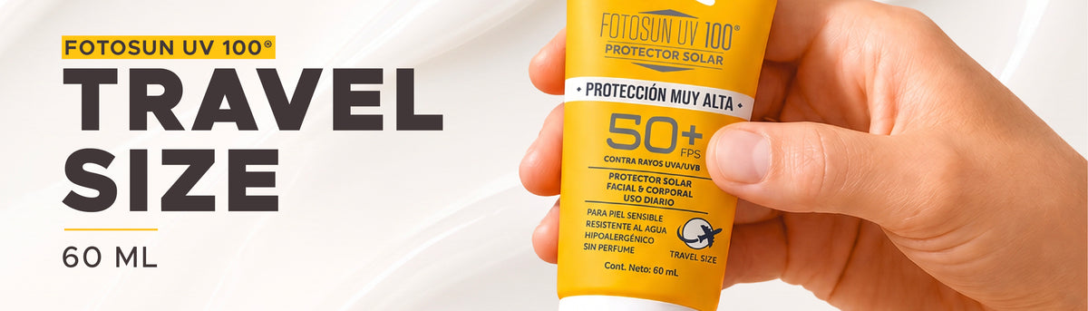 Protector Solar Travel  Fotosun UV 100® Facial y Corporal FPS 50+ 60 mL  | UVA/UVB