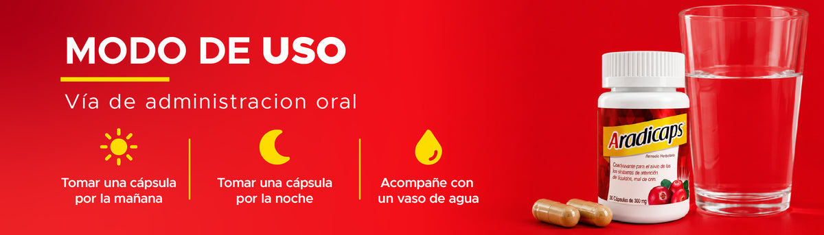 Aradicaps® Remedio Herbolario 30 Cápsulas | Alivio de la Retención de Líquidos y Mal de Orín