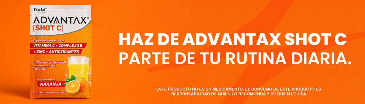 Advantax® Shot C Caja con 10 Sobres | Vitamina C con Complejo B, Vitaminas A, D y E