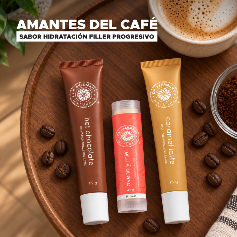Kit Amantes del Café Dr. Akerman's | Lip Glow + Bálsamo Labial
