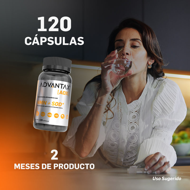 Advantax® Aox Holimel + NMN 120 Cápsulas | Suplemento para Energía y Bienestar Integral