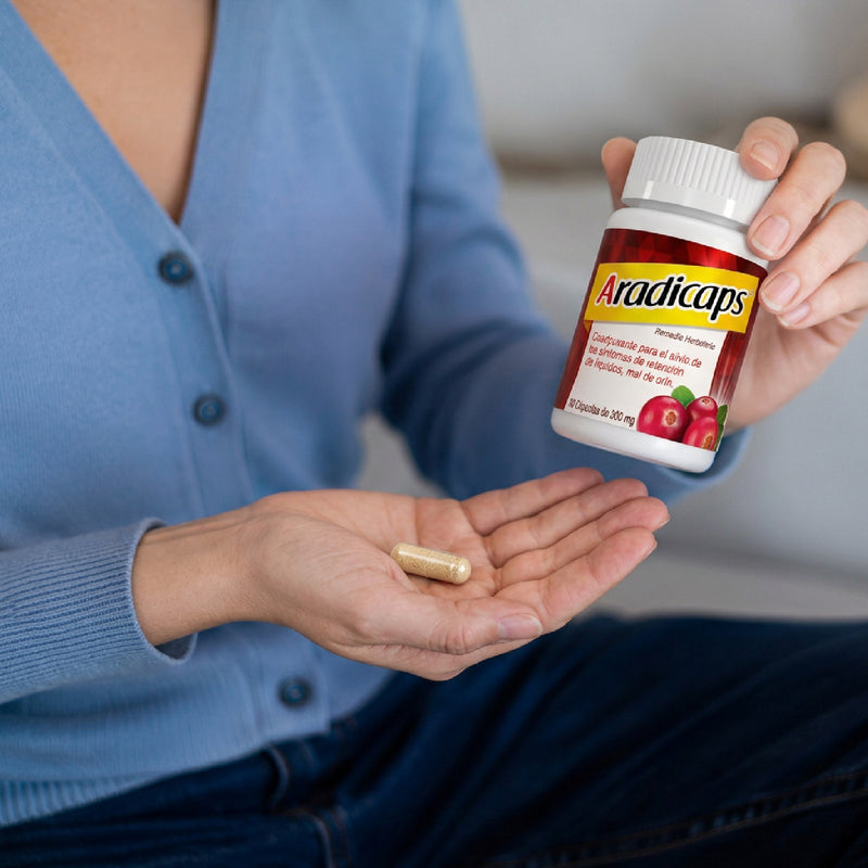 Adradicaps® Remedio Herbolario 30 Cápsulas | Alivio de la Retención de Líquidos y Mal de Orín