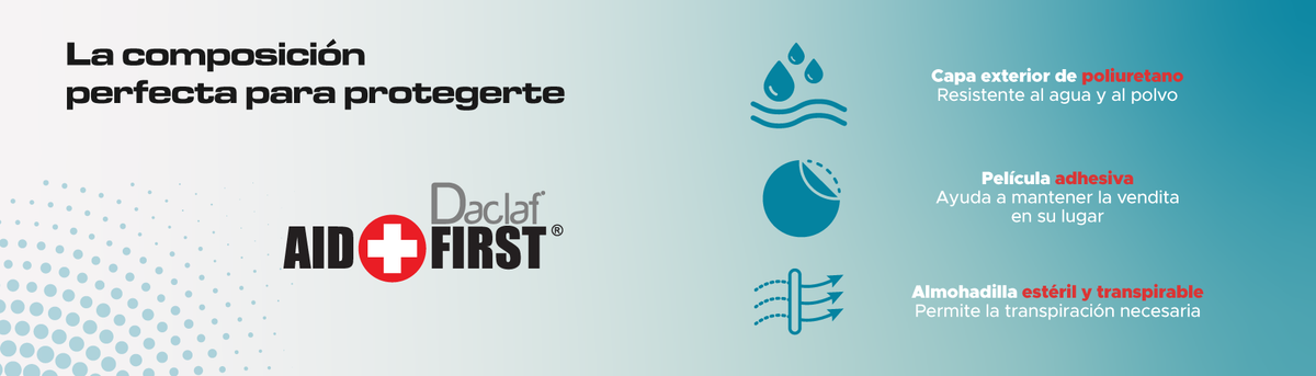 Venditas Adhesivas Aid + First® HY1093 30 Piezas | Diferentes Tamaños para Todo Tipo de Heridas