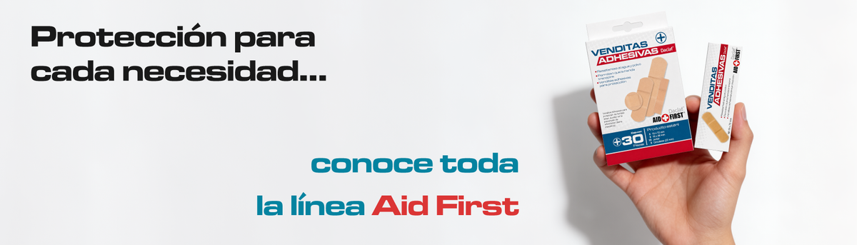Venditas Adhesivas Aid + First® HY1093 30 Piezas | Diferentes Tamaños para Todo Tipo de Heridas