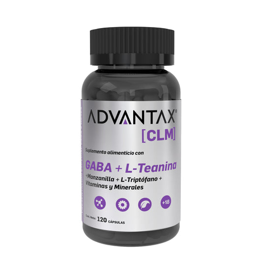 Advantax® CLM 120 Cápsulas | Con GABA, L-Teanina, L-Triptófano y Vitaminas para Promover un Estado de Calma