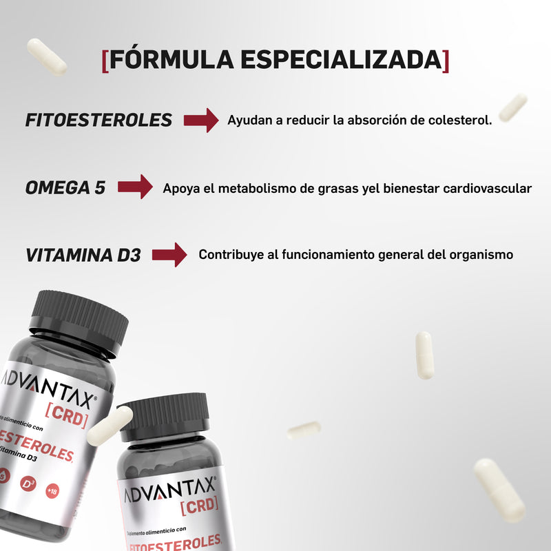 Advantax® CRD 120 Cápsulas | Fitoesteroles, Omega 5 y Vitamina D para el Bienestar Cardiovascular