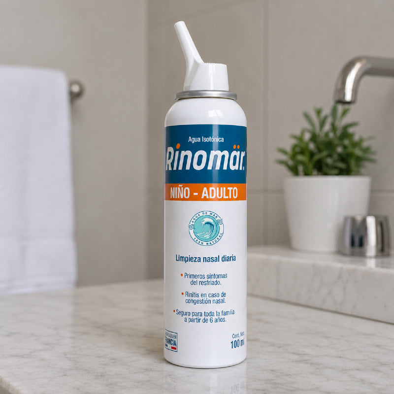 Rinomär® Adultos y Niños Spray Nasal con Agua de Mar Isotónica | Limpieza y Descongestión Natural