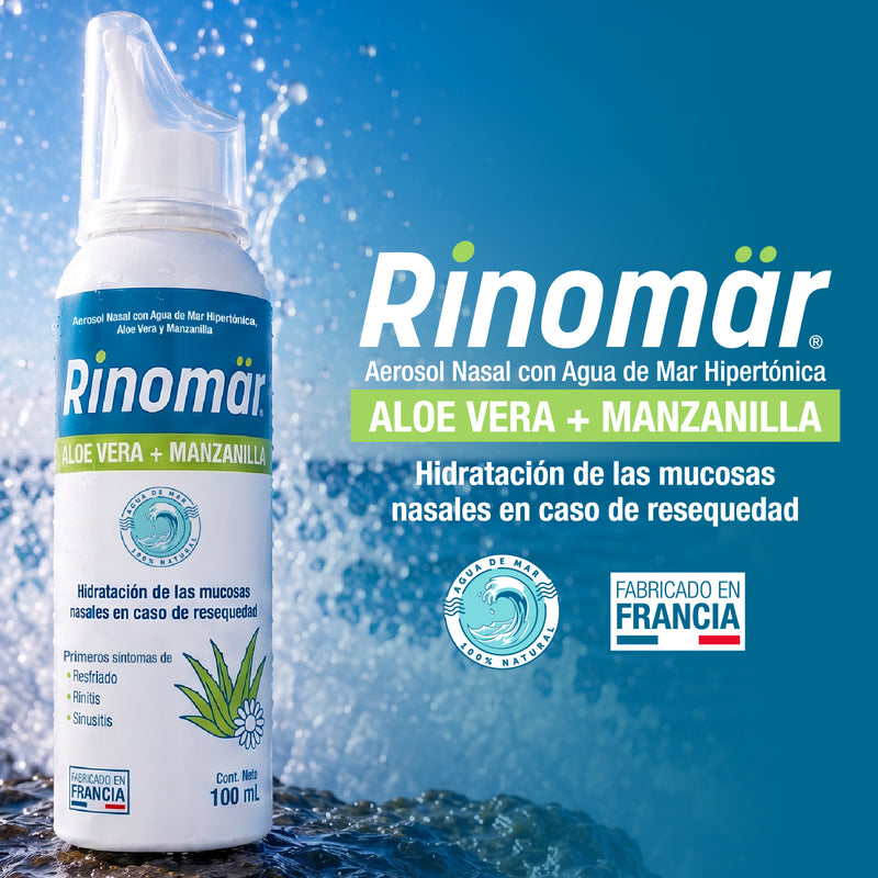 Rinomär® Aloe Vera + Manzanilla Spray Nasal | Hidratación y Alivio para la Resequedad Nasal