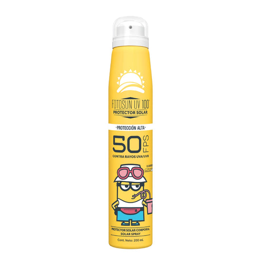 Protector Solar Minions Bruma Seca FOTOSUN UV 100 a SPF 50+ Spray 200ML